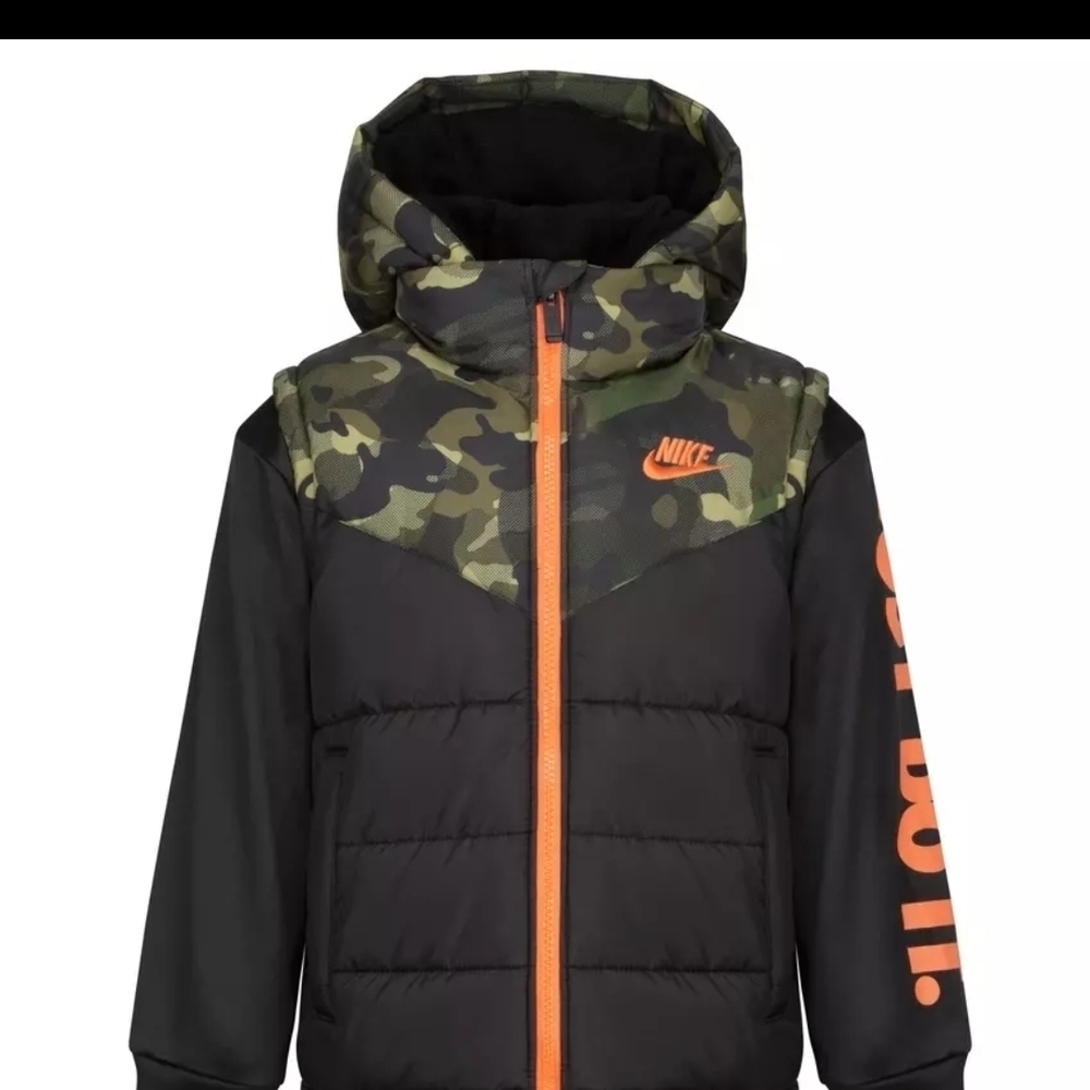 Nike Camo Jacket with Orange Highlights